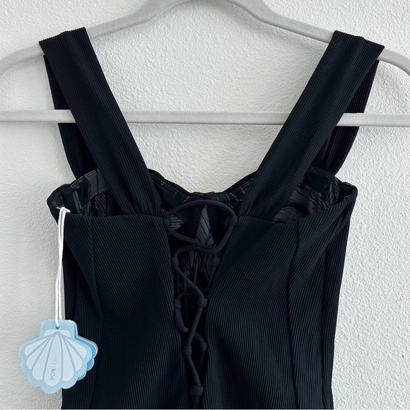 Popflex Boardwalk Bombshell Cheeky One Piece Black Rib - Picture 6 of 7